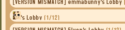 My WEBFISHING lobby with a Steam name that injects the game’s icon into the text.
